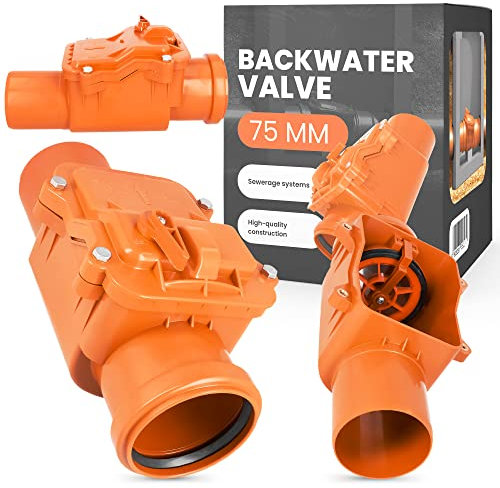 Rückstauklappe dn 75 PVC Abwasser Rückstauventil Rückstauverschluss Rückschlagklappe mit Verriegelbarer Rattenschutz für Abwasserrohr Abfluss