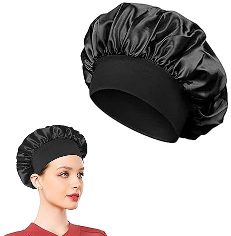 Silk Bonnet for Sleeping,Satin Bonnets Sleep Cap Curly,Women Shower Night Caps with Adjustable Band,Bonnets for Black Hair Kids Long Curl/Braids Turban,Soft Head Cover Hat for Girls Makeup Protector