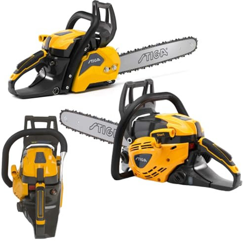 STIGA CS 545 (16') tronçonneuse thermique - Moteur 42.4 cm3 1.9 kW, guide 40 cm, vitesse de chaîne 23.1 m/s, système anti-vibration, entretien facile, puissance et sécurité élevées