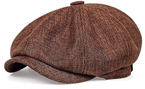 FICORD Schiebermütze Herren Männer Zeitungsjunge Schirmmütze Frühling Sommer Dünne Retro Baskenmütze Hut Wild Casual Hüte Unisex Achteckige Kappe Gatsby Caps Gorras