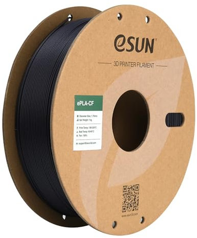eSUN Kohlefaser Gefüllt PLA Filament 1.75mm, PLA-CF Carbon Fiber Filled PLA Filament Maßgenauigkeit +/- 0.03mm, 1KG Spule (2.2 LBS) 3D Druck Materialien für FDM 3D Drucker,Lila