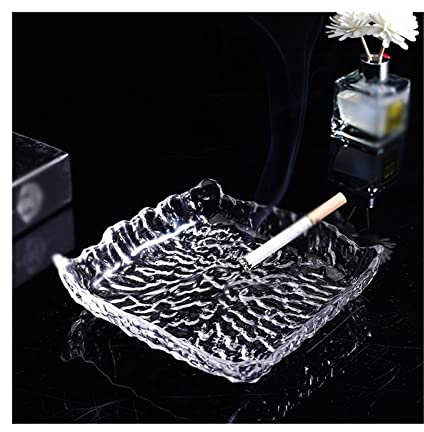 Aschenbecher Glas-Aschenbecher, Kristallglas, großes Familien-Wohnzimmer, Büro-Aschenbecher, Hotel-Bar, Café, Zigarette, Zigarren-Aschenbecher, quadratischer Glas-Aschenbecher Home Aschenbecher (Colo