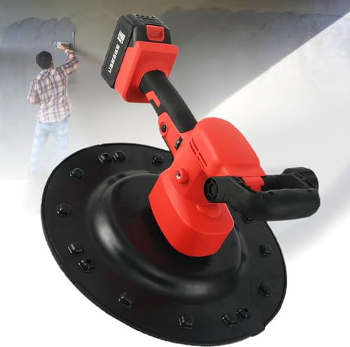 Cazzuola per Calcestruzzo, Betoniera, Lucidatrice per Lisciatura delle Pareti con Regolazione a 6 velocità, Cazzuola per Mastice Cementizia per Malta per Intonaco Elettrica,twobatteryversion
