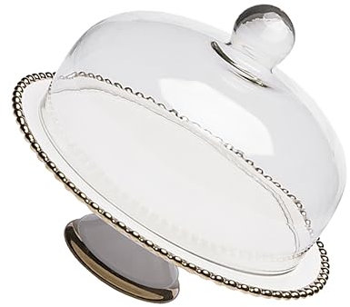 COLLBATH Glas-lebensmittelabdeckung Kuchen-display-riser Lebensmittel-dessert-abdeckung Keramik-brotteller Lebensmittel-abdeckplatten-set Für Partys Und Veranstaltungen