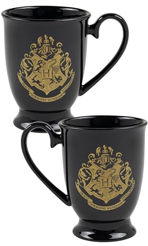 United Labels Harry Potter Tasse 280 ml, Schwarz, Hogwarts Logo Kelch, Kaffeebecher aus Keramik, Kaffeetasse in Geschenkbox