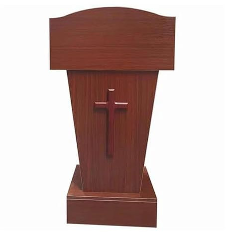 CMYCYDDPLY Kirchenpodium, Standing Desk, Tragbarer Rednerpultständer, Mit Kruzifixmuster, Geeignet for Hochzeiten, Klassenzimmer, Versammlungen(Brown)