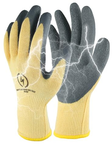 Electrician Gloves 400V Insulating Rubber Work Gloves,Flame Retardant Safety Gloves for Electrical Maintenance,Non-Slip,High Voltage Insulation,Electrical Safety Protection for Home & Industrial Use