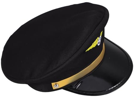 Warmhm Pilotenhut Mit Airline-motiv Verstellbarer Festhut Für Kostüme Geeignet Für Maskenbälle Cosplay Und Mottopartys Für Erwachsene
