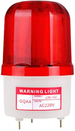 MACHSWON Warning Light Red LED Rotating Emergency Safety Flashing Warning Lamp Factories Transportation Machinery Industry Sound Light Alarm Lamp 10cm 24V