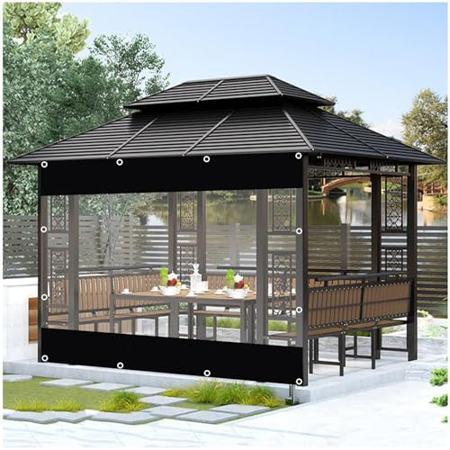 Transparente PVC-Planen-Seitenteile für Outdoor-Vorhänge, wasserdichte Plane für Pergola-Pavillon und Carport, 0,5 mm dick, 3,6 x 2,5 m
