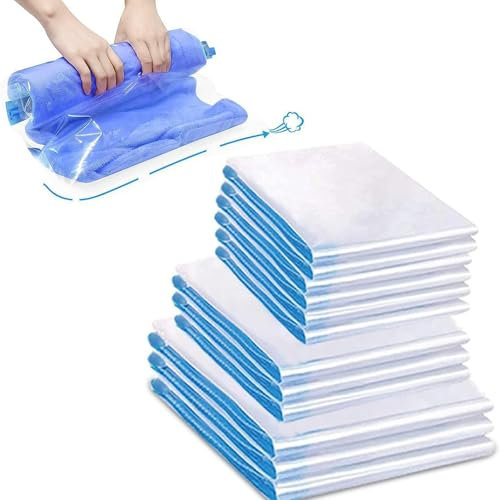 HNCY Bolsas Vacio Ropa Material de PE+PA Reutilizables con Cremallera y Válvula de Sellado, 3 Piezas (80x60cm), Bolsas de Vacio para Ropa Ahorra Espacio para Edredones, Almohadas, Mantas