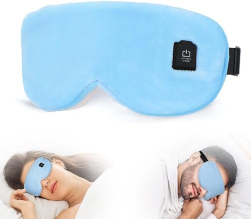 GNEGNI LIFE Heated Eye Mask,Warm Eye Compress,Light-Blocking Cordless&Rechargeable with Graphene Heating,Ideal for Meditation, Travel, and Gift for Men Women