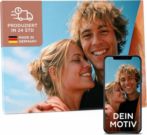 PRINTHOUSE Foto auf Leinwand personalisiert, Made in Germany, 70x50 cm | Handgefertigt in 24h, UV-Pigmenttinte, strukturierte Künstlerleinwand, extra dicker 2,5 cm Keilrahmen, aufhängefertig