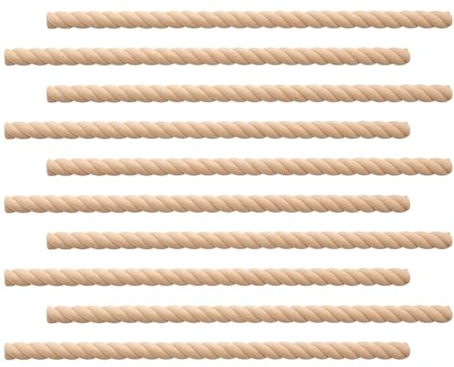 Decorative Wooden Moulding, Cuttable Wooden Strip with Coil Shape, Pack of 10 Untreated Wooden Strips for Wardrobe, Fireplace, Wall, Door, Mirror, Furniture, Cabinet, Chest of Drawers, Decoration for