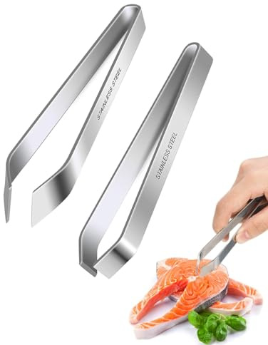 JUKOTA 2 Pinzas de Cocina, Juego de Pinzas Planas y Diagonales de Acero Inoxidable para Cocinar Alimentos y Peinar, Adecuadas para Pescado, Pollo, Pato, Cerdo, Fruta