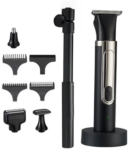 Afeitadoras eléctricas de espalda para hombres, depilación de espalda 4 en 1 y afeitadora corporal, con mango largo extensible ajustable para espalda, IPX6 impermeable, peluquero corporal para hombre