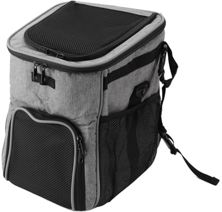 Bamjour Panier de Vélo pour Chien, Sac de Voyage Respirant pour Animaux de Compagnie, Porte-Vélo pour Chien, Sac à Dos Amovible, Panier de Vélo pour pour Chats et de Petite et Moyenne Taille, (Gray)