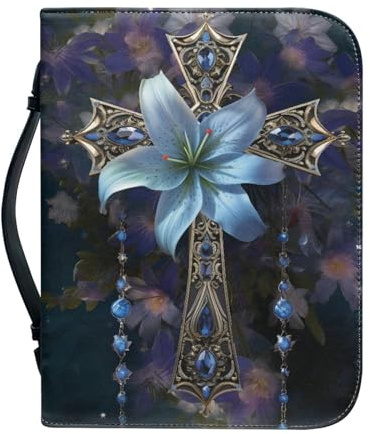 ZZHYTANG Bibelhülle for Frauen, Journal-Set, tragbare Buch-Tragetasche mit Bibelstudienzubehör, Kirchentasche, christliche Geschenke, DIY-freundlich(Pattern B,23.4CM)