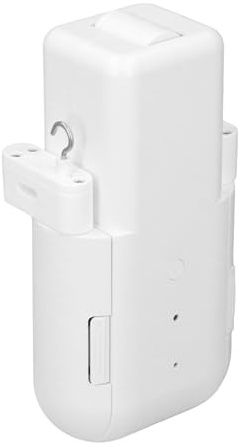 ViaGasaFamido Motor de Cortina Inteligente WiFi, Abridor de Cortina Silencioso Automático con Correa de Tracción y Soportes, para Rieles en Forma de U con Varilla Romana