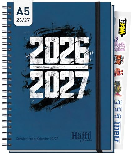 Häfft® Planer Premium 2026 2027 A5 Hardcover Schülerkalender six seven