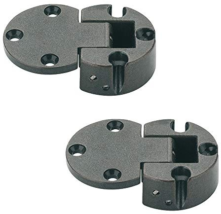 Gedotec Charnière d'abattant Barfach Ferrure d'abattant Plano-Medial pour abattants en bois | Acier bruni | Angle d'ouverture 90° | MADE IN GERMANY