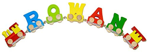 Personalisierter Holzzug mit Buchstaben, bunt 5-letter Name