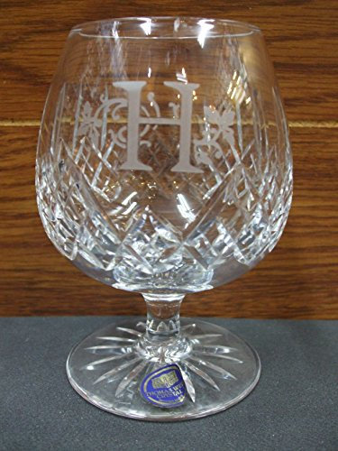 Thomas Webb Crystal Initial H Etched Brandy Glass 5.25 Inches Tall