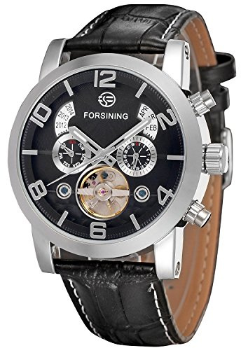Forsining, orologio da uomo automatico Tourbillon, cinturino in vera pelle, FSG165 M3S4