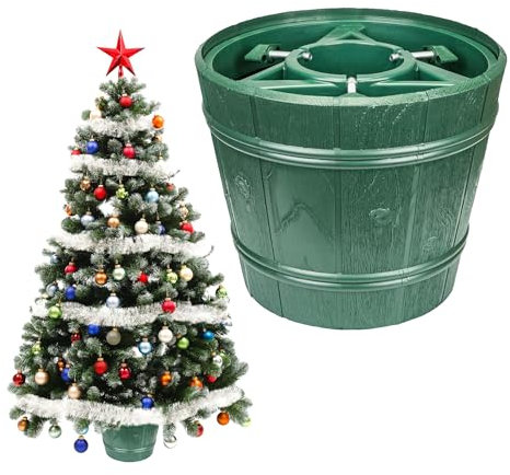 Kit vaso supporto porta albero di natale Planet, diametro 30 cm, colore: verde