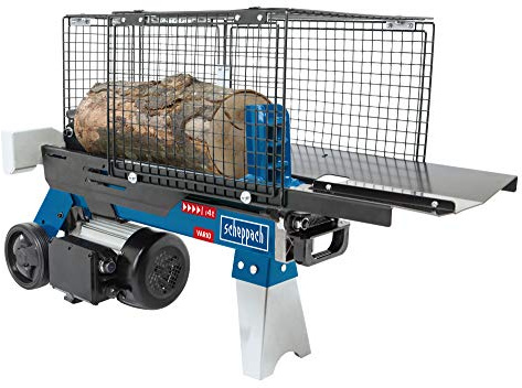 Scheppach Fendeur de Bois Horizontal HL460 Fendeur hydraulique | 230V / 1500W | Puissance de fendage 4 tonnes | Longueur de fendage 370mm | Ø250mm matière à fendre | Table de Rangement Incluse