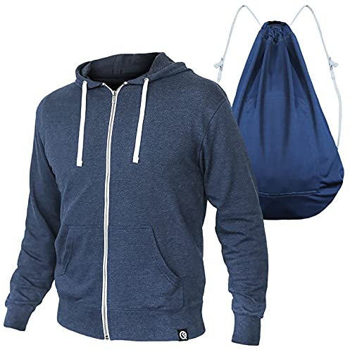 Quikflip 2-in-1 Reversible Backpack Hoodie (As Seen on SHARK TANK) Unisex Full-Zip Hero Hoodie Classic - Pacific Navy