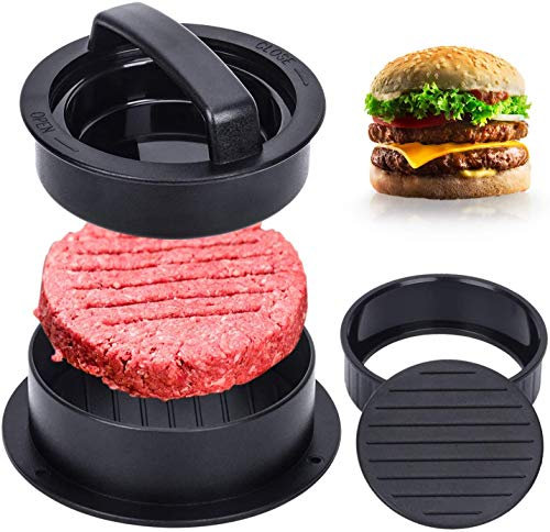 Hamburger Patty Maker Press Kit - Burger Press Patty Maker 3 in 1 Hamburger Mold Kit Works Best for Stuffed Burgers, Sliders, Regular Beef Burger, Non Stick Kitchen Barbecue Tool Grilling Accessories