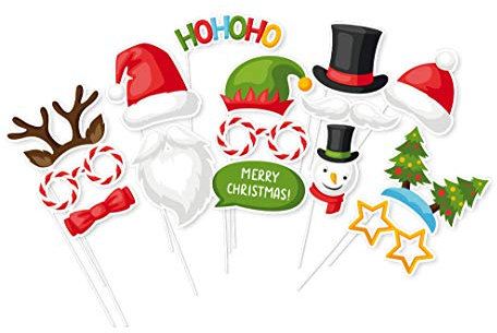 KarnevalsTeufel Fotorequisiten Photo Booth Requisiten Weihnachten Dekorationen Fotoaccessoires Foto Stützen Props für Weihnachts Feier Partyspaß Fotobox