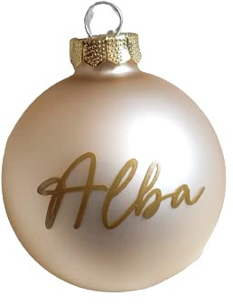 Personalisierte Christbaumkugel - Weihnachtskugel mit Name oder Wunschtext - aus Glas - Ø 6 cm - Geschenkidee zu Weihnachten