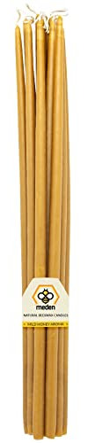 Meden Kirchenkerzen, 100 % reines Bienenwachs, Höhe 22 cm, gelb, handgefertigt, konisch, 400 Stück – 1840 g