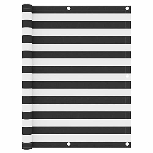 Qnotici Paravent de Balcon Housse de Balcon Paravent de Balcon Habillage de Balcon Protection UV résistant aux intempéries Tissu Oxford Anthracite et Blanc 120x400 cm