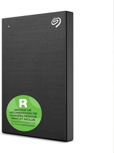 Seagate One Touch, 1 To, disque dur externe portable, chiffrement matériel par mot de passe, PC, Notebook & Mac, USB 3.0, noir, 2 ans de Rescue Service inclus (STKY1000400)