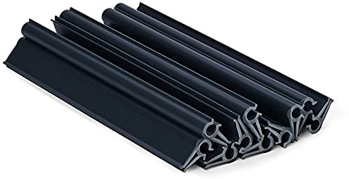 WDB Premium Line 10 Stück PVC Befestigungsclips Klemmschienen für Sichtschutzstreifen - Sichtschutz/Windschutz für Garten und Zaun – Doppelstabmattenzaun (Anthrazit - RAL 7016)