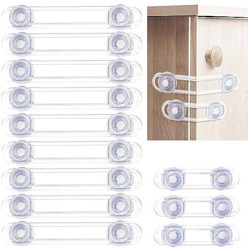 12 Bloc placard Bebe - Sécurité Enfant - Bloque Porte Placard Fenêtre - Protection Sécurite Domestique (9+3 Pièces) (12 blocs, transparent)