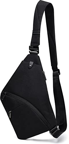 VARLIVOO Femme Sling Bag Hommes Sling Bag Sacs à Bandoulière pour Dames Sac de Poitrine Petit Crossbody Bag Voyager Randonnée Sport Gym Sling Sac à Dos Imperméable Polyester Noir