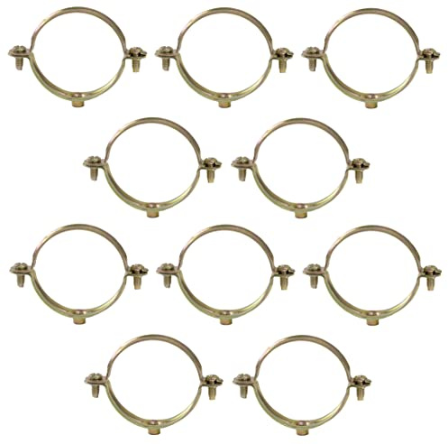 Satz von 10 Befestigungsschellen einfache halterungen Ø50mm aus stahl | Rohrschellen / wandbefestigung kupferrohr mit schraubbefestigung / sanitärinstallation heizung sanitär