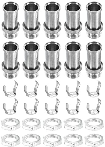 sourcing map Paket von 10 Hardware 11.5x22mm M10 LED Draht Basis Halterung | G4 Birnenfassung Lampenfassungen aus Metall