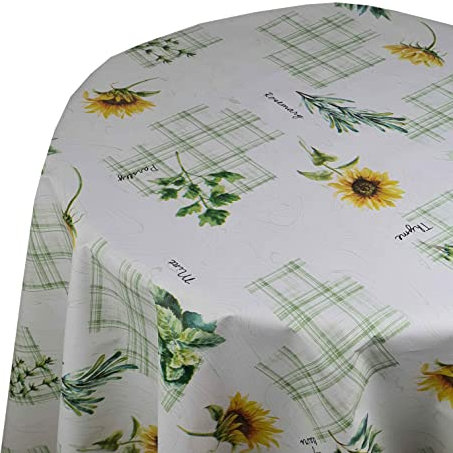 Wachstuch Wachstischdecke Tischdecke Robust Mint Petersilie Oval 130 x 180 cm Gartentischdecke abwaschbar