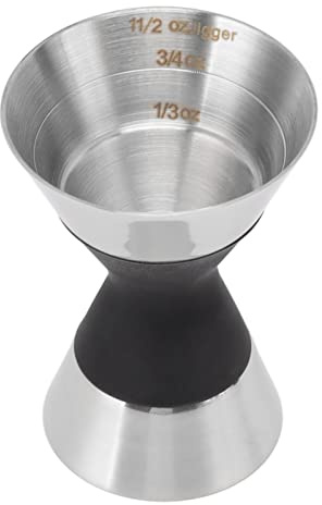 Miokycl Cocktail Jigger dubbelsidig rostfritt stål måttjigger med skala för hemmabar (slipning)