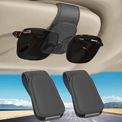 Todoxi Brillenhalter für Auto, 2 STK Magnet Sonnenbrillenhalter Auto Sonnenblende Universal Leder Auto Brillenhalter Sonnenbrillen Halterung für Auto