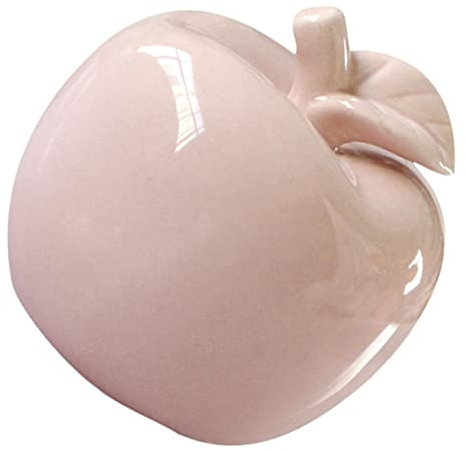 HONMEET Keramik Obst Kunsthandwerk Miniaturfigur Rosa Apfel Dekoobjekt Keramikobst Ornament für Zuhause Desktop Dekoration 1 Stück Glatte Textur Langlebig Wohnaccessoires