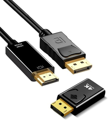 SHUBEIEUMI 4K Cavo DisplayPort a HDMI 1M, 4K Ultra HD Maschio Adattatore Display Port a HDMI, per Laptop, PC, Desktop a HDTV, Monitor, Proiettore, Non-Bidirezionale