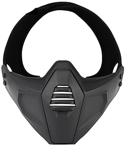 ACEXIER Taktische Halbgesichtsmaske für OC-Stil Helmschiene Airsoft-Maske Paintball (Black)