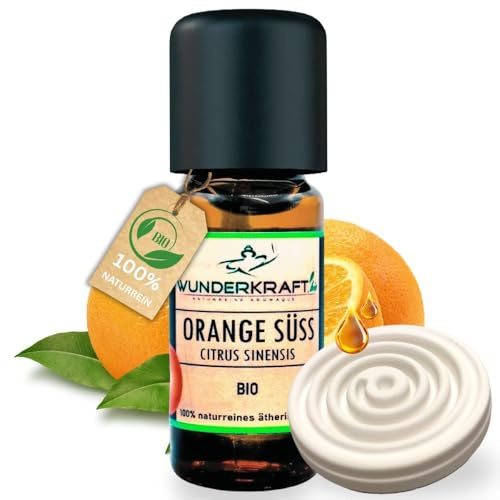 [Entspannungsset] BIO Lavendelöl + Orangenöl und 2 Duftsteine im Set - 100% naturreines ätherisches bio Öl von WUNDERKRAFT.BIO, Aromatherapie & Diffuser geeignet. 2x 10ml