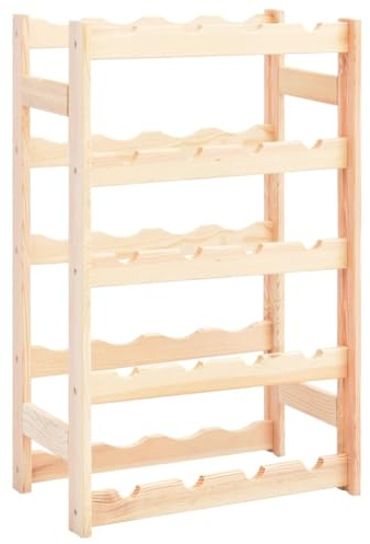 Hovothy Portabottiglie per 20 Bottiglie di Vino 43x25x70 cm Beige in Legno Massello di Pino Porta Bottiglie Di Vino Cantinetta Vino Legno Portavino Da Terra Moderno Cantinetta Portabottiglie